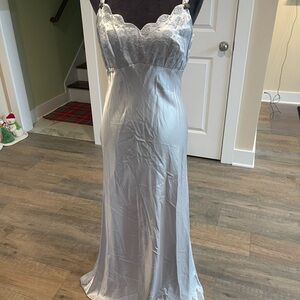 Betsy & Adam Shimmering Pale Blue Dress